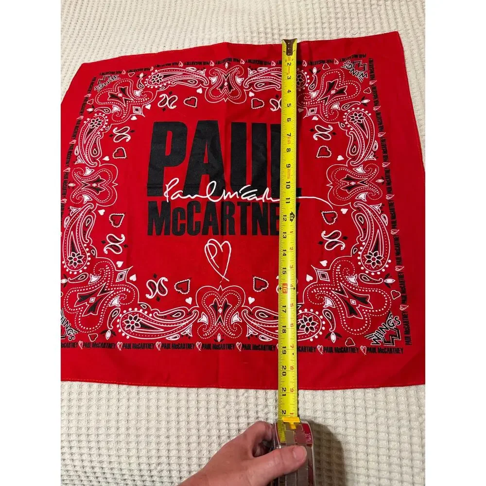 Paul McCartney Wings Tour Concert Merch Red Paisley Western Bandana Souvenir